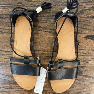 Old Navy Black Lace Up Sandals